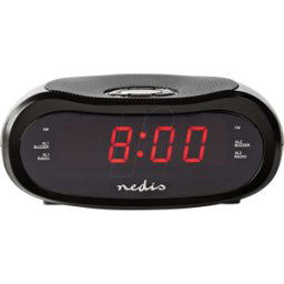 NEDIS N CLAR001BK - Radio reloj despertador digital, indicador LED, snooze, temporiz