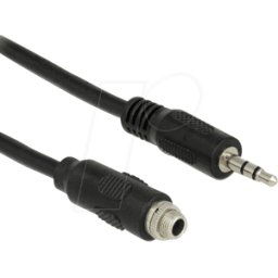DELOCK 85116 - Cable de audio, conector jack de 3,5 mm en acoplamiento, 1 m