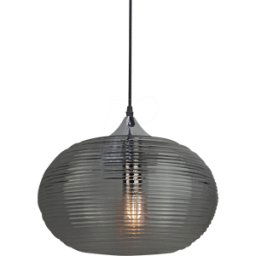 V-TAC VT-3880 - Diamond cut glass-huge black pendant Light D:350
