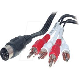 S-CONN AVK 115 - Cable de audio/vídeo, 4 conectores RCA a conector DIN de