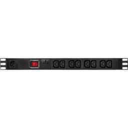 LOGILINK PDU8A02 - Regleta de enchufes de 19'', 8 tomas IEC320 C13, con protecci&oac