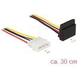 DELOCK 85513 - Power cable SATA 15-pin latch type with angled top > Molex 4-pin