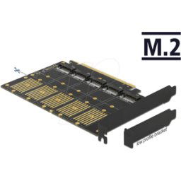 DELOCK 90435 - PCIe x16 > 5 x M.2 Key B / SATA