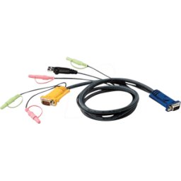 ATEN 2L-5303U - Cable KVM VGA, USB y audio, negro, 3,0 m