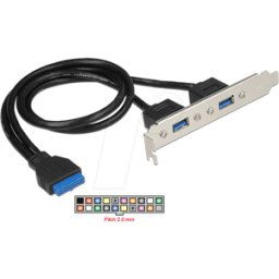 DELOCK 84836 - Placa ranurada USB 3.0 interna > 2 USB 3.0-A externa
