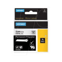 DYMO IND 622289 - DYMO IND poliéster, 12 mm, negro/transparente