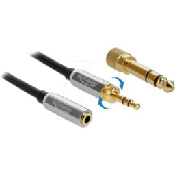 DELOCK 85780 - Cable trinquete 3 pin 3,5 mm ac > BU, 6,35 mm adaptador de torni