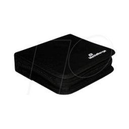 MEDIARANGE MR BOX50 - Carpeta de almacenamiento para 24 discos, nylon, negro