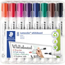 STAEDTLER 351WP8 - Juego de marcadores de pizarra blanca, 2 mm, 8 colores