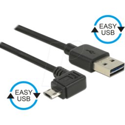 DELOCK 83854 - Cable USB 2.0, conector macho A EASY a conector Micro B, 3 m