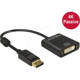 DELOCK 62601 - Adaptador DisplayPort, conector DP 1.2 a conector hembra DVI 24+