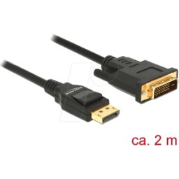 DELOCK 85313 - Cable DELOCK DP 1,2 macho > DVI 24+1 macho, negro, 2 m..