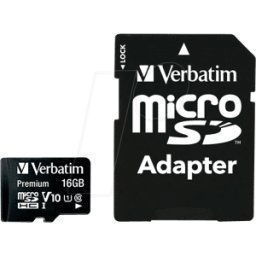 VERBATIM 44082 - Tarjeta de memoria microSDHC de 16 GB, VERBATIM, clase 10