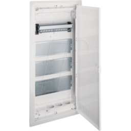 HAGER VH48NW - Distribuidor multimedia volta, pared hueca, 4 hileras, puerta de