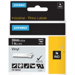 DYMO IND 1805432 - Vinilo DYMO IND Band, 24 mm, blanco/negro