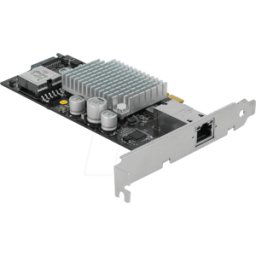 DELOCK 90434 - Tarjeta de red, PCI Express, 10 Gigabit Ethernet, 1x RJ45, PoE+