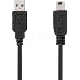 NEDIS N CCGL60300BK20 - Cable USB 2.0, conector macho a macho Mini-B, 2 m