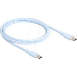 DELOCK 81234 - Cable USB 2.0, clavija C > clavija C, silicona, azul, 1,0 m