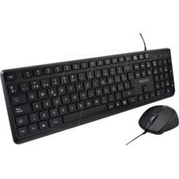 V7 CKU350ES - Combinación de teclado/ratón, USB, con disen