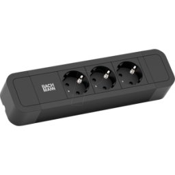 BACHMANN BACH 350.007 - Regleta, triple, tipo F - CEE 7/3, negra