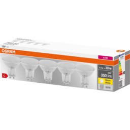 LEDVANCE GMBH OSR 075466579 - Reflector LED base GU10, 4,3 W, 350 lm, 2700 K, paquete de 5