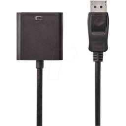 NEDIS N CCGP37250BK02 - Cable, conector DisplayPort > DVI-D 24 + 1 hembra, 0,2 m, negro