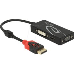 DELOCK 62902 - Adaptador DisplayPort, conector DP a VGA / HDMI / DVI-D.