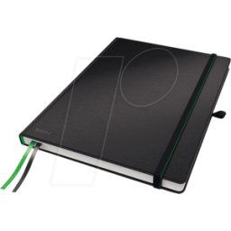 LEITZ 44720095 - Cuaderno de notas Leitz a4 con líneas, cinta fija, negro