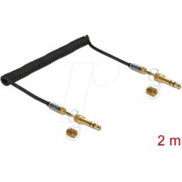 DELOCK 85837 - Conector macho/macho de 3,5 mm, 2 adaptadores de 6,35mm, espiral