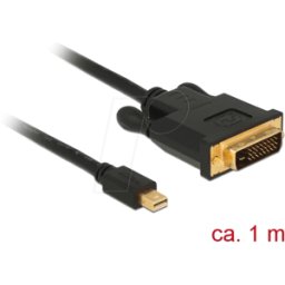 DELOCK 83988 - Cable DELOCK miniDP 1,1 macho > DVI 24+1 macho, negro, 1 m..