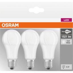 LEDVANCE GMBH OSR 405807581955 - Paquete de 3 bombillas LED BASE E27, 14 W, 1521 lm, 4000 K
