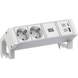 BACHMANN BACH 937.402 - Toma de corriente de mesa DESK 2, doble, USB a&C; 22W.