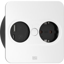 BACHMANN BACH 946.205 - TWIST 2 unidades de toma de corriente, 1 unidad, USB a&C; 22W.