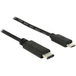 DELOCK 83602 - Cable USB 2.0, conector C a conector Micro B, 1 m