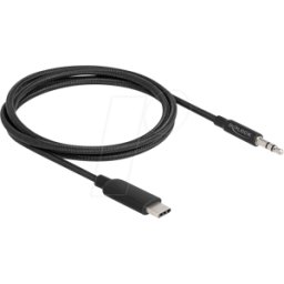 DELOCK 85208 - Cable adaptador USB C a conector jack, cable estéreo, 1 m