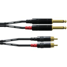 CORDIAL CFU-PC 1,5 - 2 cables, conector jack en conector RCA, 1,5 m