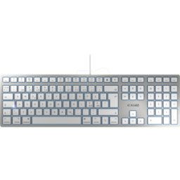 CHERRY JK-1600EU-1 - Teclado, USB, plata, EE.UU., QWERTY