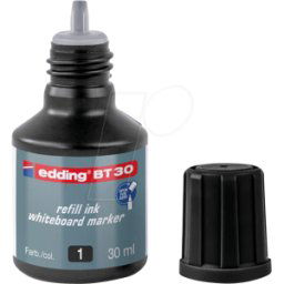 EDDING BT30001 - Tinta de relleno, marcador para pizarra blanca, BT 30, negro