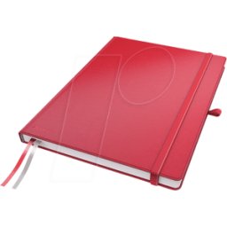 LEITZ 44710025 - Cuaderno a4 a cuadros Leitz, cinta fija, rojo