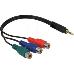 DELOCK 62499 - Conector macho KLH a 3 conectores hembra RCA
