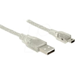 DELOCK 83908 - Cable USB 2.0, a macho a macho Mini B, 3 m
