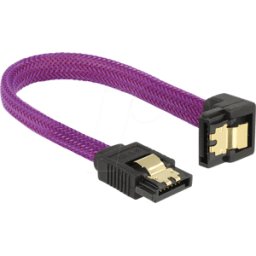 DELOCK 83693 - Cable SATA 6GB/s 10cm violeta un/ge metal