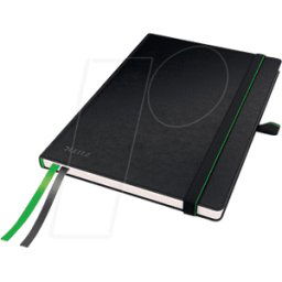 LEITZ 44770095 - LEITZ cuaderno A5 a cuadros, tapa dura, negro