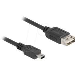 DELOCK 81523 - Cable USB 2.0 de clavija Mini-B a toma EASY A, 0,5 m