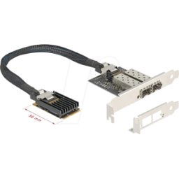 DELOCK 95281 - Tarjeta de red, miniPCIe I/O, Gigabit Ethernet, 2x SFP