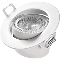 HEITRONIC HEIT 500593 - Reflector empotrable, 5,5 W, 400 lm, 3000 K, redondo, blanco, IP