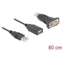 DELOCK 61506 - Cable adaptador USB a serie RS-232, 80 cm