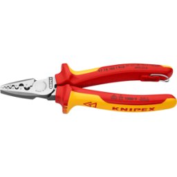 KNIPEX KN 97 78 180 T - Alicate de crimpar VDE para virolas de cable, 180 mm