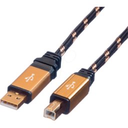 ROLINE GOLD ROLINE 11028802 - Cable USB 2.0, conector A macho a conector B macho, 1,8 m