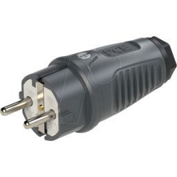 PC ELECTRIC TAUR2 0511-AS - Tapón de goma Taurus2, tipo F - CEE 7/4, antracita/negro